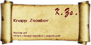 Knapp Zsombor névjegykártya